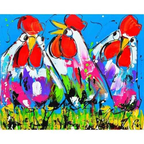 5D Full Square Round DIY Diamond Painting Animal Cock Cross Stitch 3D Embroidery Mosaic Home Wedding Decoration Birthday Gift