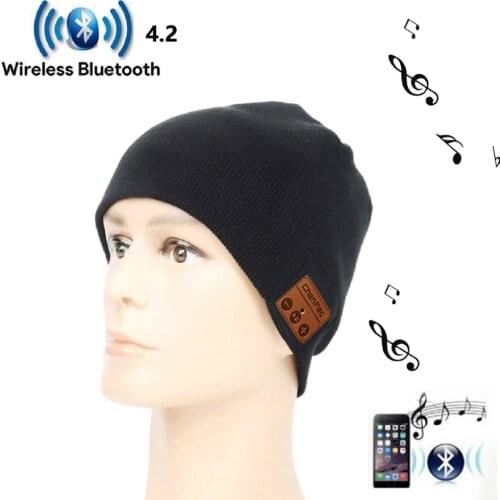 Bluetooth Misic Hat 4.2 Wireless Bluetooth Headset Hat Knitted Cap Headphone Warm Winter Hats Music Earphone Best Gift