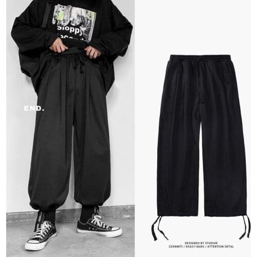 Harem pants women wide leg loose streetwear joggers men casual trousers sweatpants male beam feet 2020 new fashion solid clothes