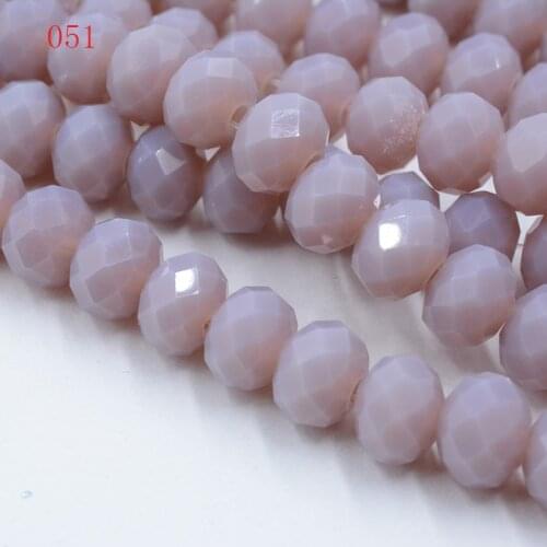 FLTMRH Milky white Color 4*6mm 50pcs Rondelle Austria faceted Crystal Glass Beads Loose Spacer Round Beads for Jewelry Maki