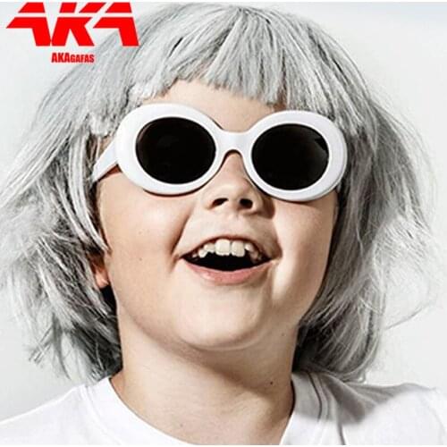 AKAgafas Oval Shape Child Sunglasses Candy Color High Quality Wild Concave Shape Personality Baby Anti-UV Street Beat Glasses