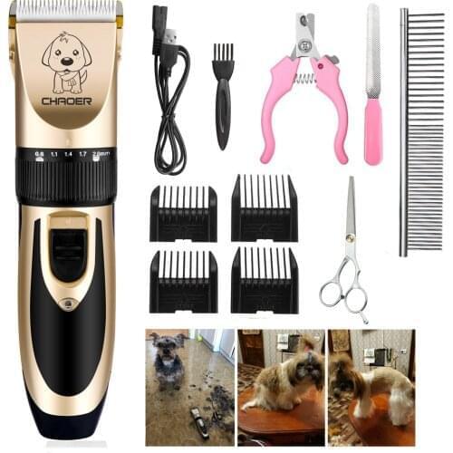 Electric Dog Clippers Hair Grooming Scissor Dogs Cutter Rechargeable Cordless Shaver Low Noise Haircut Tool Trimmer For Dogs