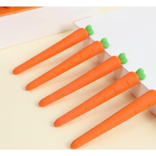 Ellen Brook 1 PCS Cute Kawaii Creative Carrot Eraser Cookie Rubber Stationery School Office Supplies Novelty Lovely Eraser Gift