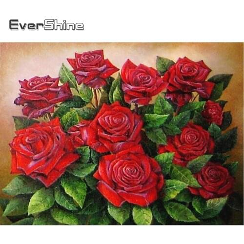 Evershine Full Square Round Diamond Painting Rose 5D DIY Diamond Embroidery Sale Flower Cross Stitch Kit Rhinestones Art