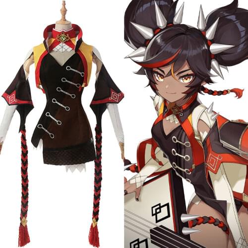 Game Genshin Impact Xinyan Cosplay Costume Dress Outfits Halloween Carnival Suit