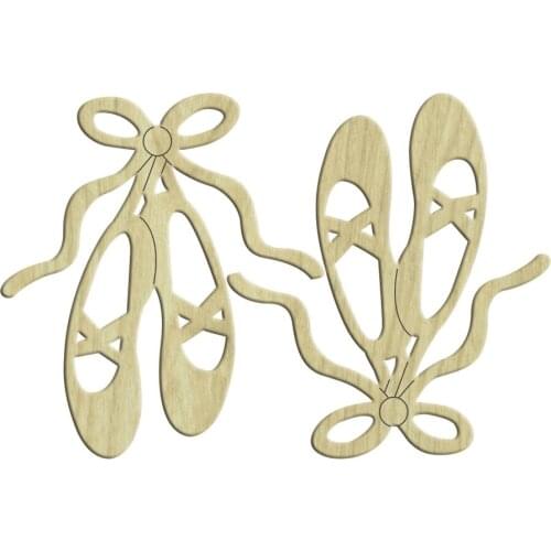 KD175 Laced Women Ballerina 2li Set Wooden Package Ornament, Hobby Wood Ornament