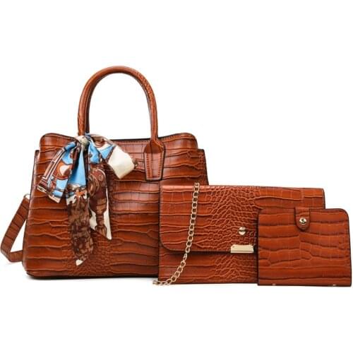 Women Pu Leather Handbags High Quality 3 Pieces Set Shoulder Bag Designer Ladies Crossbody Bags for Women Tote Messenger Bags