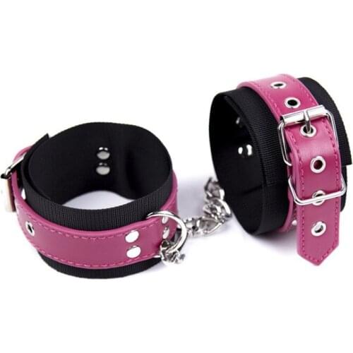 Leather Fun Tied Hands And Feet Hand And Footcuffs Tied Leather Nylon Handcuffs Sex Toys