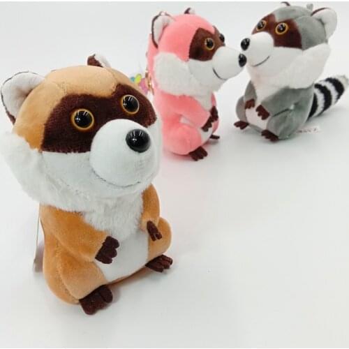 Big Tail Raccoon Pendant Plush Toy Soft Cartoon Animal Squirrel Stuffed Doll Keychain Doll Backpack Bags Pendant Toys Best Gifts