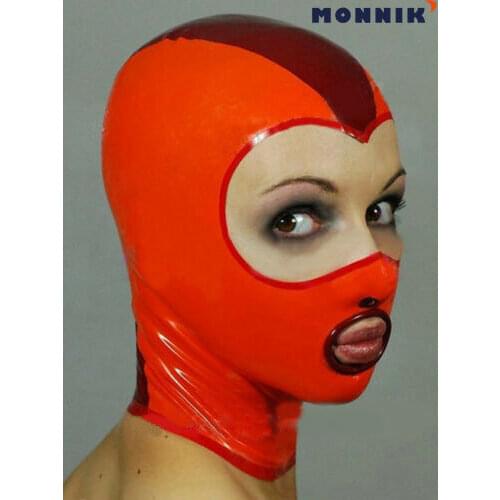 MONNIK latex Sexy Latex Mask Rubber Hood Gummi 0.4mm for Party Wear Catsuit Unique New