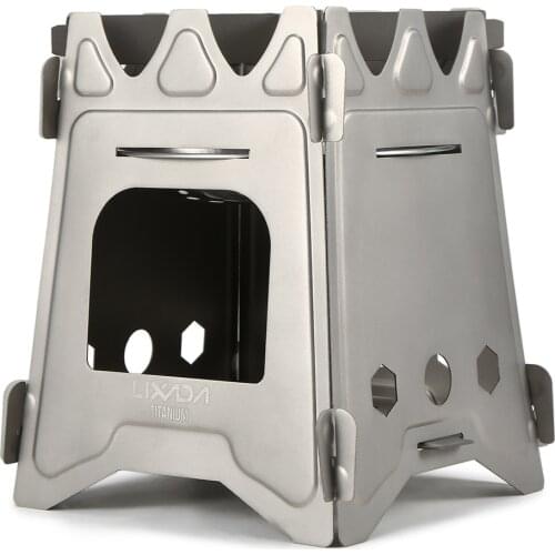Lixada Titanium Wood Burning Stove Portable Backpacking Camping Outdoor Firewood Furnace Lightweight Picnic Survival Cooking