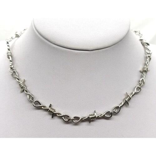 Small wire Brambles Iron Unisex Choker Necklace Women Hip-hop Gothic Punk Style Barbed Wire Little thorns Chain Choker Gifts