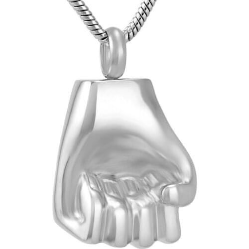 MJD9724 The hand of strength Hold My Love Stainless Steel Memorial Necklace Pendant with Cremation Funnel