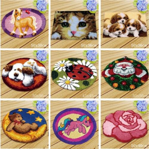 Cartoon Animal Latch Hook Rug Kits ковровая вышивка наборы handwerken knooppakket ковер своими руками smyrna carpet latch hook