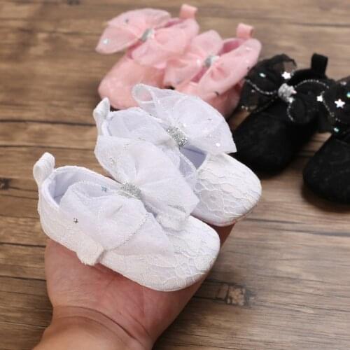 Baby Girl Princess Shoes Toddler Non-slip Flat Soft-sole Cotton Rubber Crib Lovely Butterfly-knot Infant First Walkers 0-18m