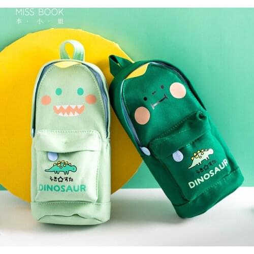 Cute Animal Kawaii Rabbit Cat Canvas Large Capacity Pencil-Box Organizer Storage Bags Kids Gift School Supplies Stationery Cases