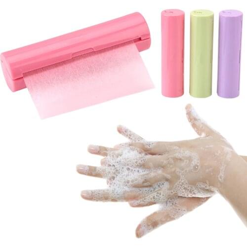 Mini Portable Soap Paper Disposable Box Soap Bath Clean Scented Slice Washing Hand Pull Type Foaming Flake