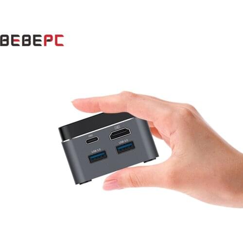 Portable Mini PC Windows 10 HTPC Intel Celeron N4100 4 Cores WiFi Bluetooth 4.2 0 4K 60Hz LPDDR4 Micro Computer Type-C TV Box