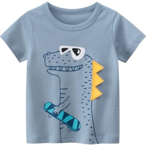 Cartoon Print Toddler Children T-shirts Kids Anime Summer Letter Tees Boys Tops Baby Clothing
