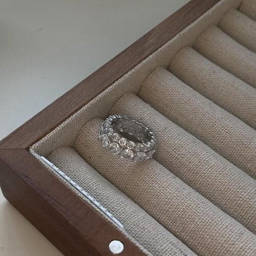 S925 Sterling Silver Simple personality Micro Paved zircon Open Ring Promise Ring Wedding Jewelry Wife’s Love Gift High Quality