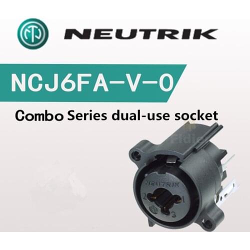 Neutrik NCJ6FA-V-0 Neutrik NCJ6FA-V-0 spring lock XLR Carnon 6.35 dual use socket without push bolt