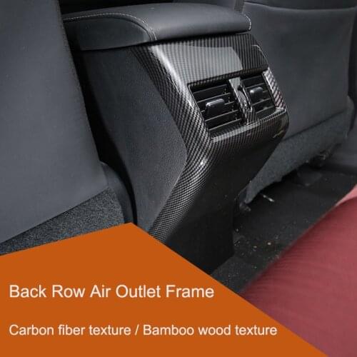 QHCP Car Rear Air Conditioner Outlet Protect Cover Decoration ABS Back Row Panel Trim Frame For Lexus NX200300H UX260H2015-2020