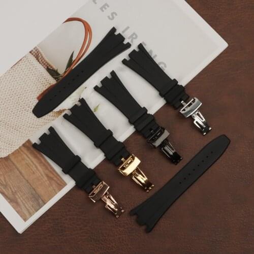 Luxury Brand Silicone rubber Watchband For Audemars for Piguet Strap 28mm Watch AP Band Mens Bracelet butterfly buckle tools