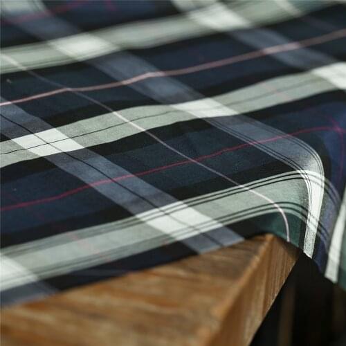 Retro yarn-dyed navy check and plaid pattern silk blends cotton fabric,sewing for dress,skirt,blouse,shirt,craft by the yard