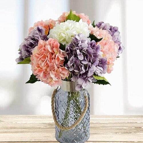 Silk Hydrangea bouquet cheap artificial plants for home wedding decoration for vases scrapbooking flower ornamental flowerpot