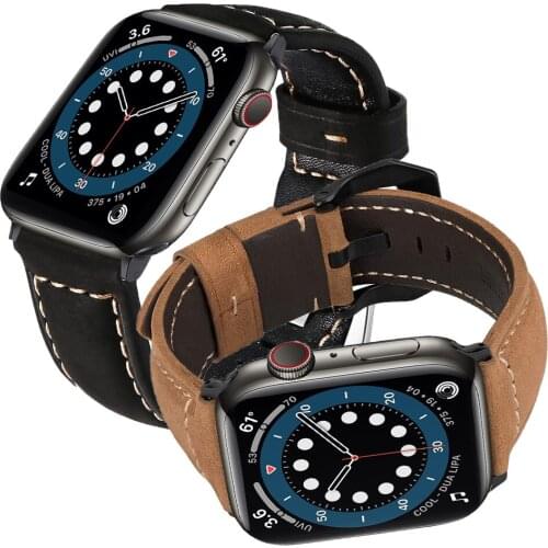 Bracelet for iWatch 6 SE Band Series 5 4 44mm 40mm Business Top Leather Replacement Wristband for Apple Watch 3 38mm 42mm Strap