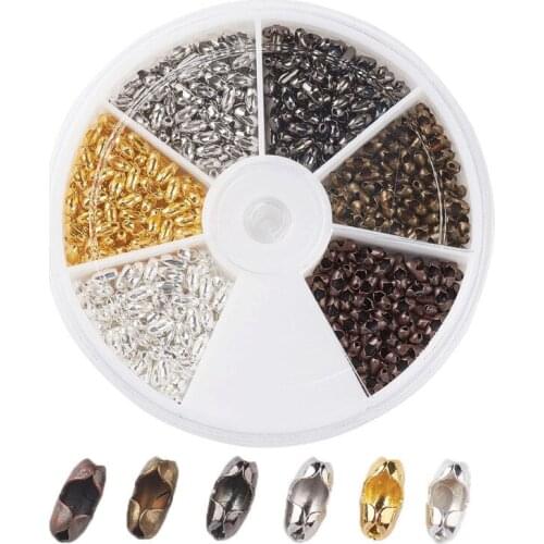 Pandahall 420pcs/box 5x2mm Brass Ball Chain Connectors Mixed Color For DIY Jewelry Finding Making Necklaces Handicrafts Supplies