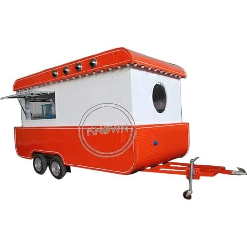 Orange And White Color Food Trailer New Arrival Mobile Fast Snack Food Ice Cream Street Kiosk Vending Cart For Sale