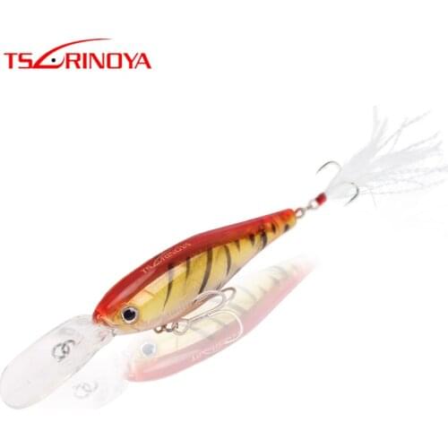 TSURINOYA SHAD Fishing Lure DW36 80mm 13g Deep Submersible Lure Depth 2.1-4.5m Hard Artificial Bait With Treble Hooks