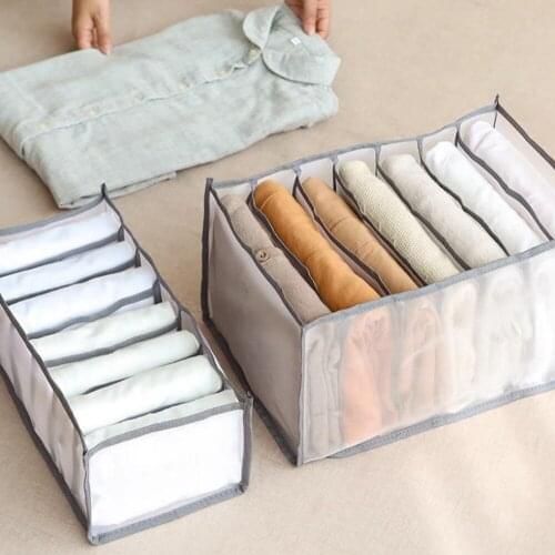 Skirt Jeans Compartment Storage Box Closet Clothes Drawer Mesh Compartment Boxes Stacking Pants Storage Tool Can Be Washed
