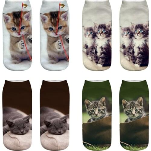 Dreamlikelin Cute Cat 3D Print Woman Socks 27 Styles Persian Cat Ragdoll Funny Ankle Socks For Children