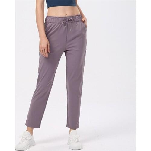 Women Sports Pants Casual Yoga Leggings Fintess Clothing Female Breathable Loose Drawstring Trouser Pocket Jogging Pant Running