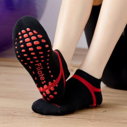 1 Pair Women Anti-slip Yoga Socks Ladies Fitness Pilates Socks for Women Professional Dance Pilates Ballet Cotton Socks for Gym