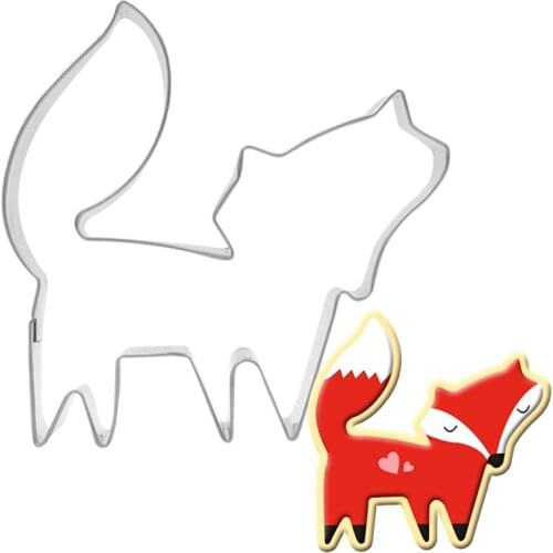 1pc Stainless Steel fox Animal Cookie Cutter Cake Decoration Baking Mold Tools