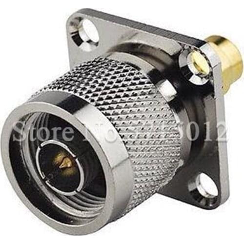 1Pcs Pure Copper N/SMA-JJF N Type Male Head Turn to SMA Male Head Plug Connector Converter With 25x25mm Flange RF Adaptor