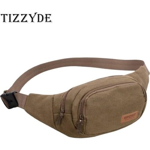 2018 New Vintage Mens Canvas Waist Packs Belt Bag Men Fashion Casual Waist Bags Woman Bag Wallet Small Bags XF009Z-C