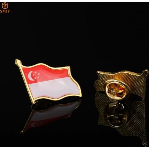 Asia Singapore Xingyue Flag Brooch Large Election / Event / Banquet Special Suit Tie Lapel Pin Commemorative Badge Collection