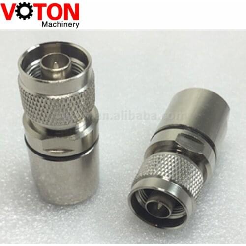 Free shipping 2 piece Copper plug straight clamp RF N Male type connector for 12D-FB cable