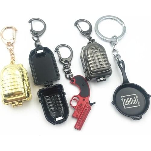 20PCS/Lot Game Pubg Level 3 Backpack MINI Keychain Metal PUBG Key Chians For Men Car Women Bag Can Open Chaveiro Jewelry Gifts