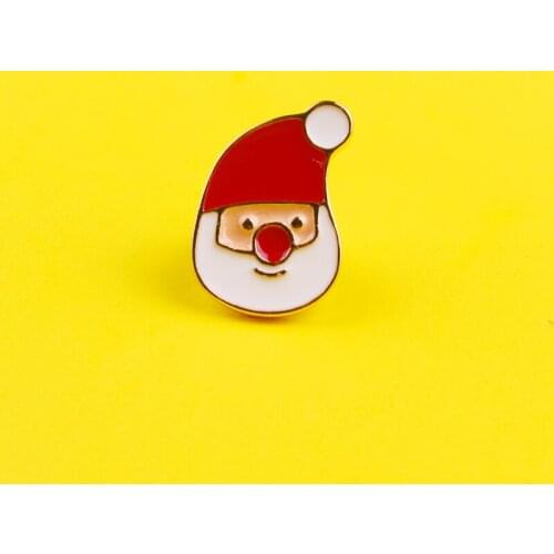 Santa Claus Brooches For Clothes Lapel Pin Bags Badge Gifts Jewelry Gift Iron On The Backpack Set Metal Badge Enamel Pins Stripe