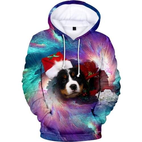 Hip Hop Cute Childrens Clothes 3 To 14 Years Old Hoodies Space Galaxy 3D Cat Sweatshirt Boys Girls Long Sleeve Kid Kpop Clothes