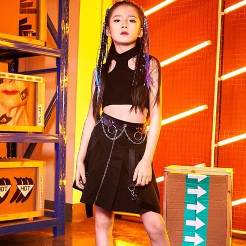 ChildrenS Jazz Dance Performance Costume Korean Version Girls Hip Hop Street Dance Set 2 Pieces Kids Drums Costumes Tide DL4496