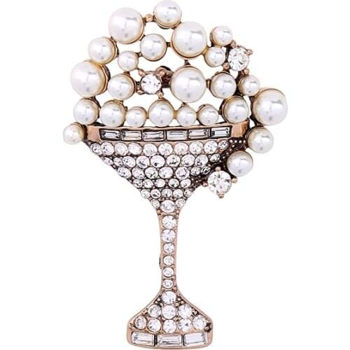 Crystal Simulated Pearl Brooch Pins Online Shopping India Fashion Jewelry Big Brooches for Women