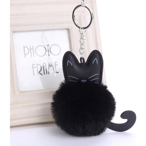 Cartoon Kawaii Plush Cat Keychain Cute Bag Pendant Fashion Personality Car Plush Keychain