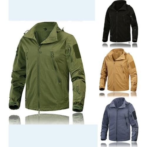 Mens Jacket Hiking Coat Military Outdoor Clothing Tactical Outwear Army Breathable Nylon Light Windbreaker