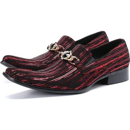 Chaussure homme red pointed toe oxford shoes for men slip on flats dress wedding crystal laofers